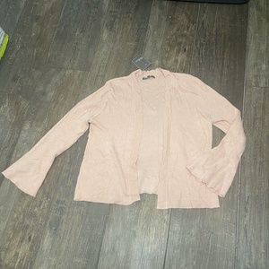 Dusty Rose Barbie Pink Open Cardigan Sweater  Size Large  89th & Madison  NWT